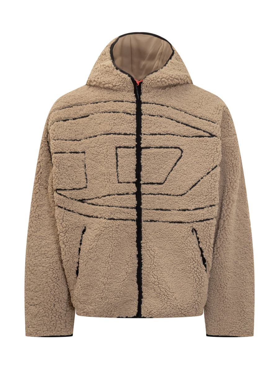Diesel Diesel Men'S Teddy Zip Logo Jacket Beige