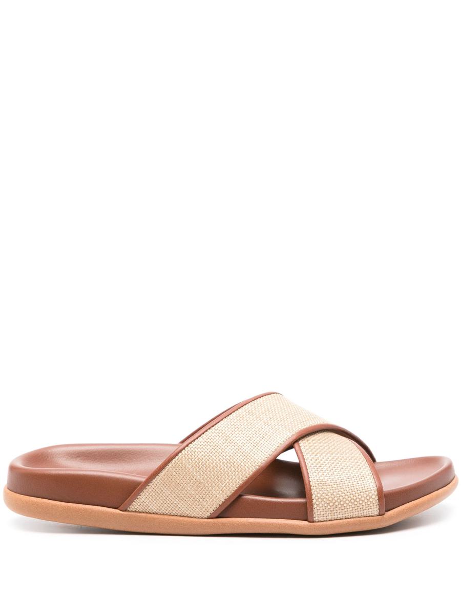 Ancient Greek Sandals Thais Footbed Nappa/Raffia Shoes