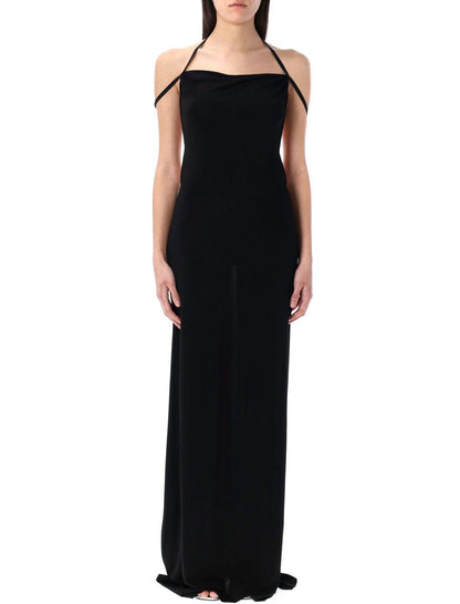 Marine Serre Draped Jersey Long Dress
