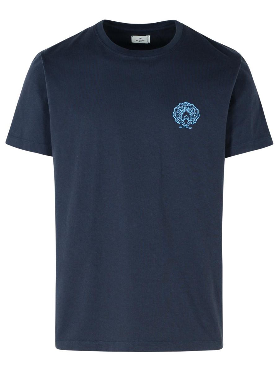Etro Blue Cotton T-Shirt