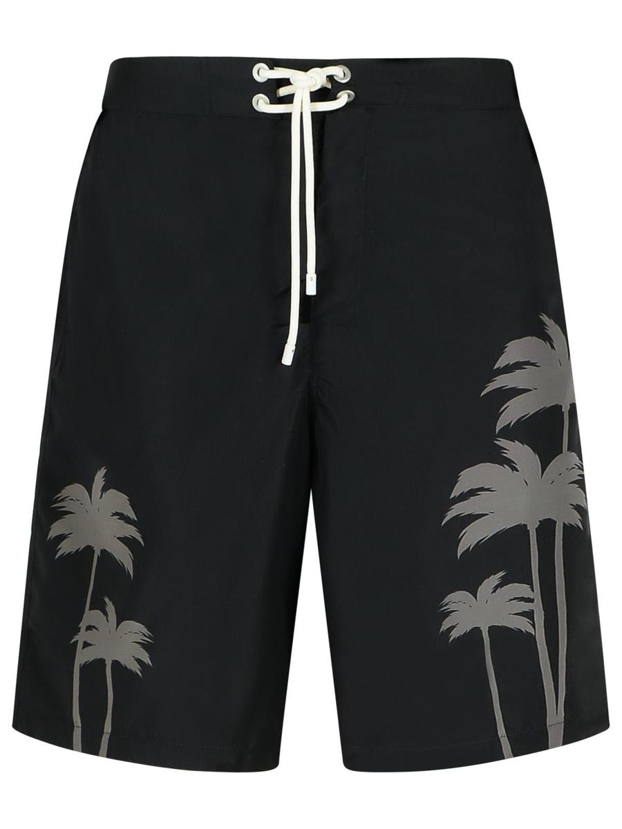 Palm Angels 'Palms' Black Polyester Swimsuit