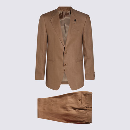 Lardini Camel Linen Suits