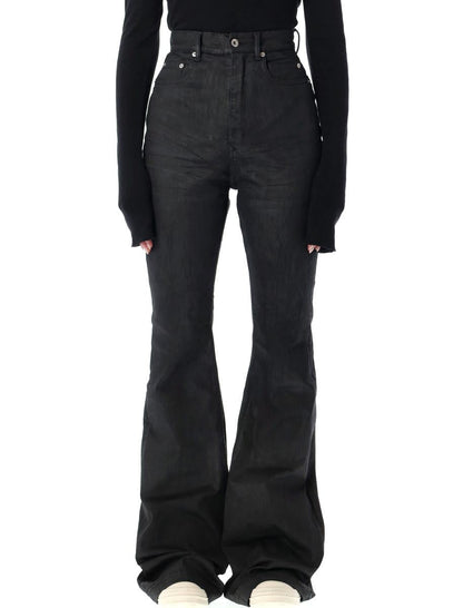 Rick Owens Drkshdw Bolan Bootcut Black Waxed Jeans