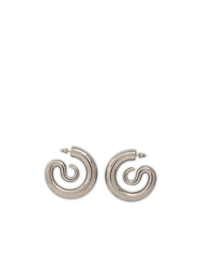 Panconesi Silver 'Serpent Hoops Medium' Earrings