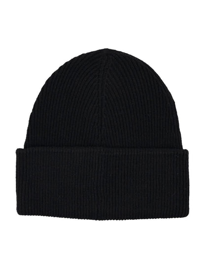 MM6 Maison Margiela Wool Blend Ribbed Beanie Black