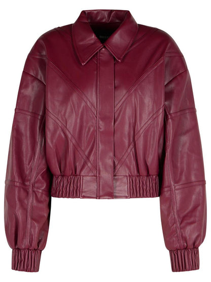 Rotate Birger Christensen Burgundy Polyester Bomber Jacket