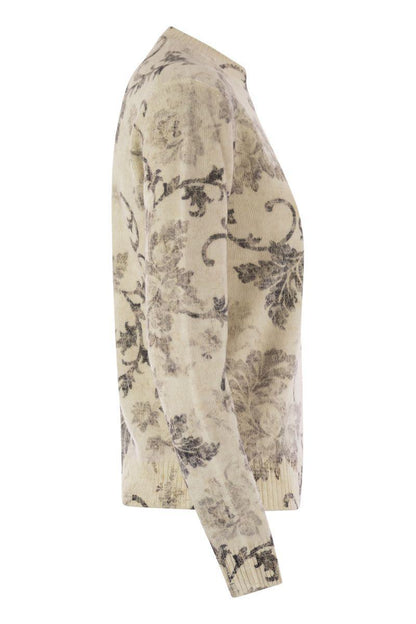 Herno Wool Jumper With Floral Pattern