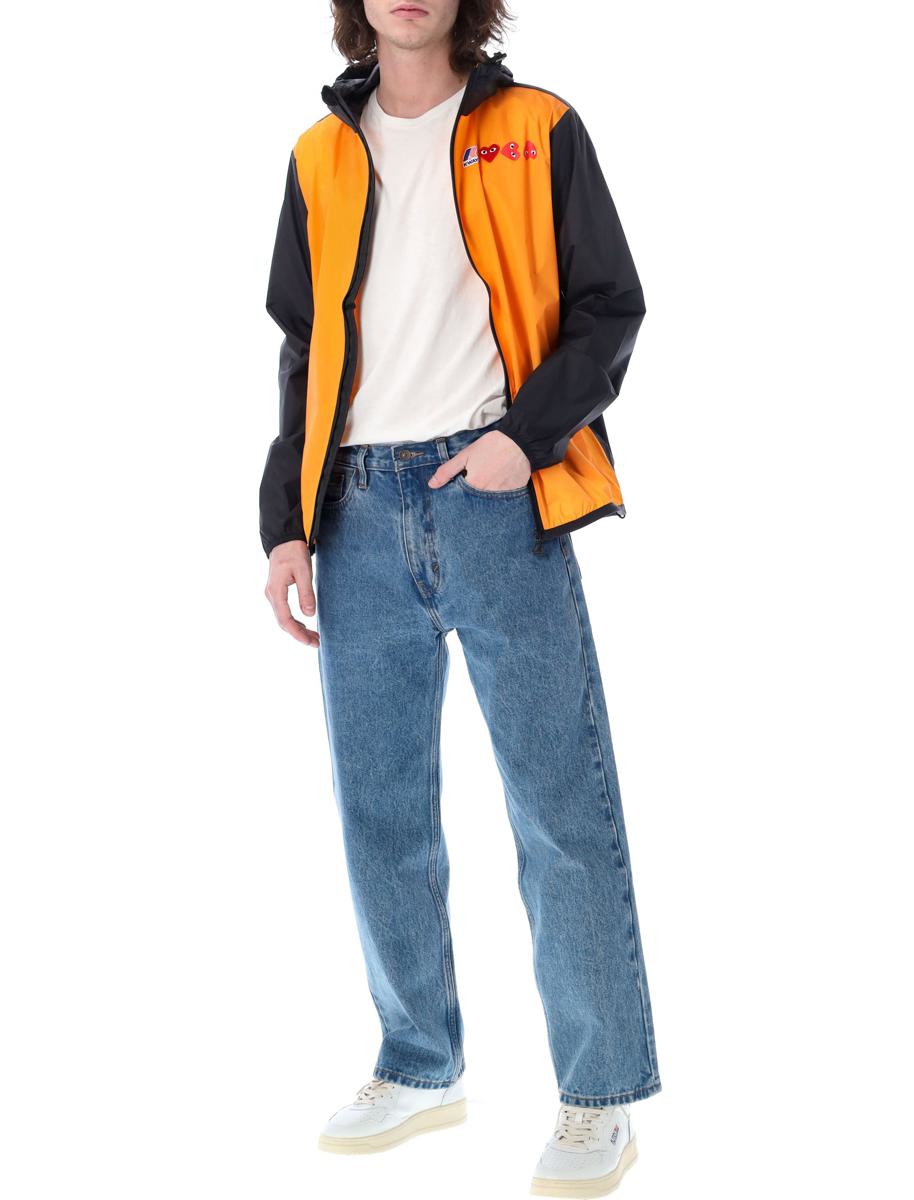 Comme Des Garçons Play Bicolor Waterproof Zip Jacket With Hood