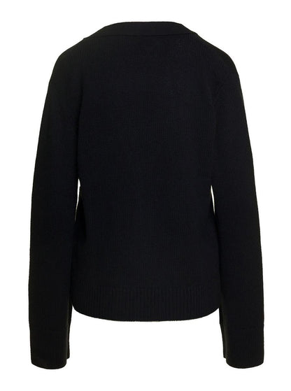 'Danni' Black Knitted Cardigan In Cashmere Woman