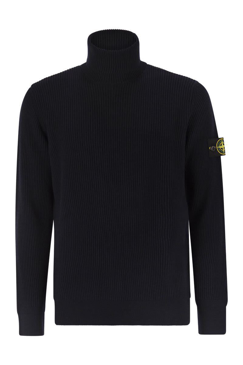 Stone Island Finely Ribbed Turtleneck Sweater