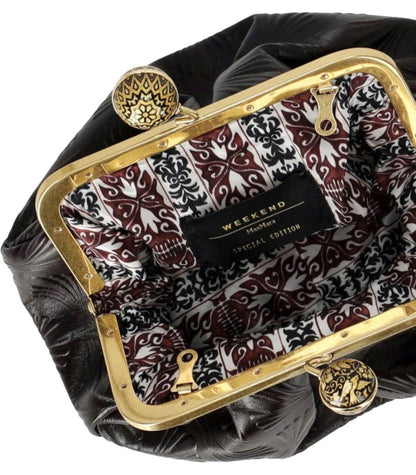 Weekend Max Mara Pasticcino Spanish Heritage Small Brown Clutch
