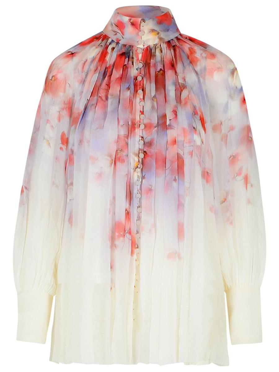 Zimmermann 'Crush Smock' Multicolor Polyester Blend Blouse