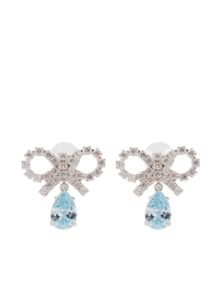 Self-Portrait Micro Bow Blue Droplet Earrings Accessories