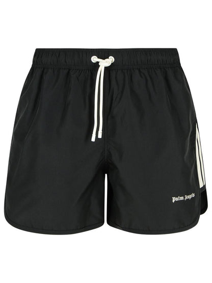Palm Angels Black Polyester Swimsuit