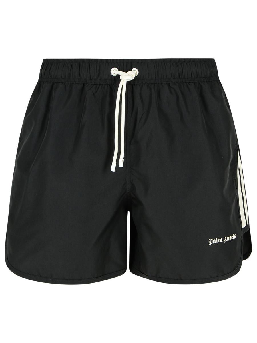 Palm Angels Black Polyester Swimsuit