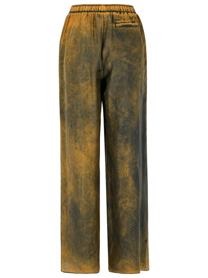 MM6 Maison Margiela 'Tie Dye' Brown Silk Pants