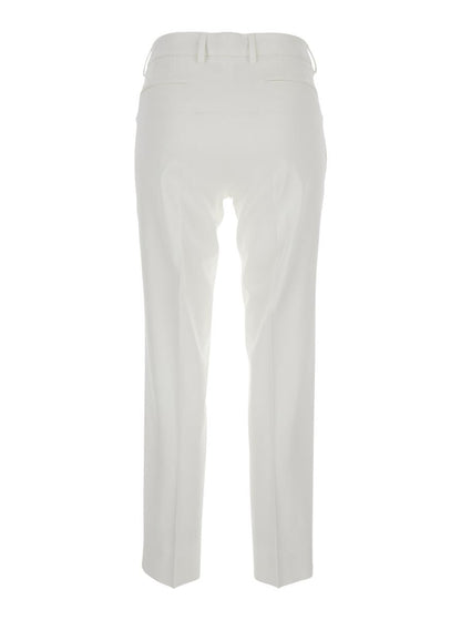 'New York' White Pants With Belt Loops In Viscose Stretch Woman