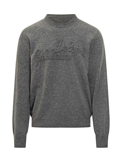Dolce & Gabbana Grey Sweater With Dolce & Gabbana Logo