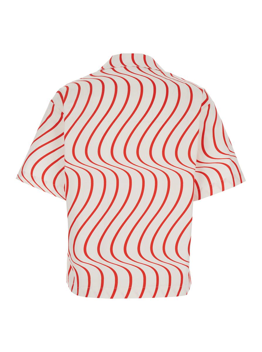 Multicolor Shirt With Classic Collar And All-Over Print In Fabric Woman