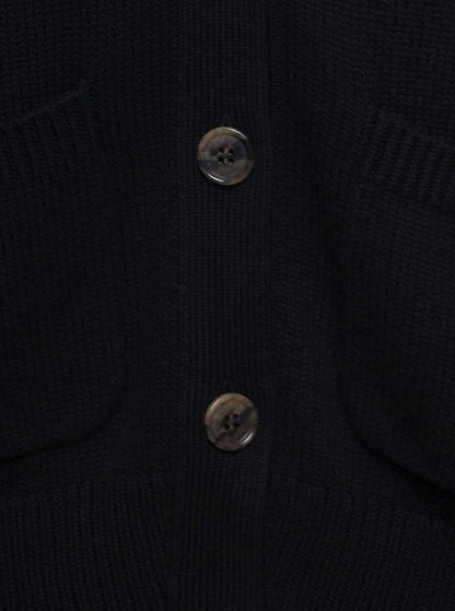 'Danni' Black Knitted Cardigan In Cashmere Woman