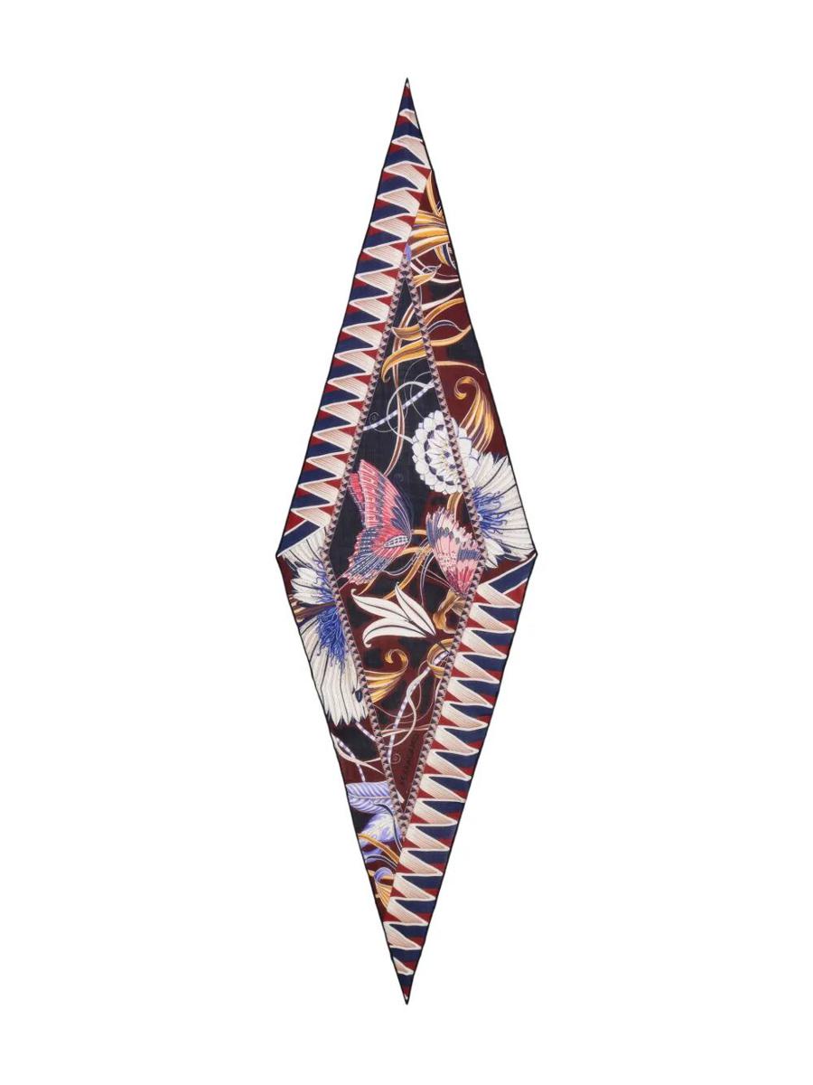 Salvatore Ferragamo Jade Print Wool Bandeau Accessories