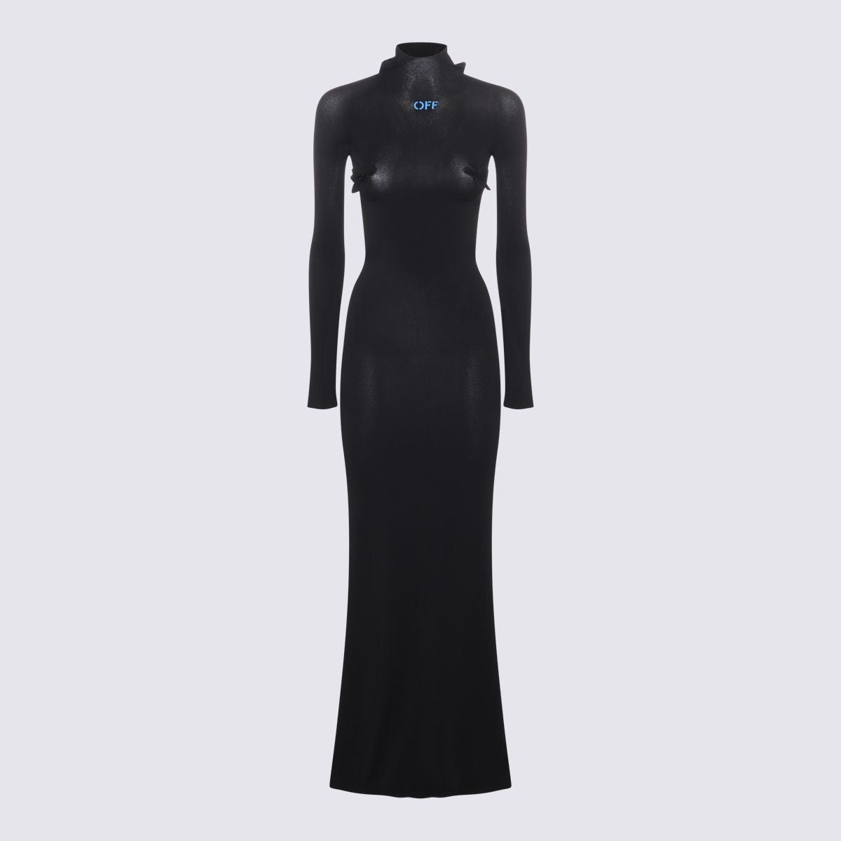 Off-White High-Neck Long Dress