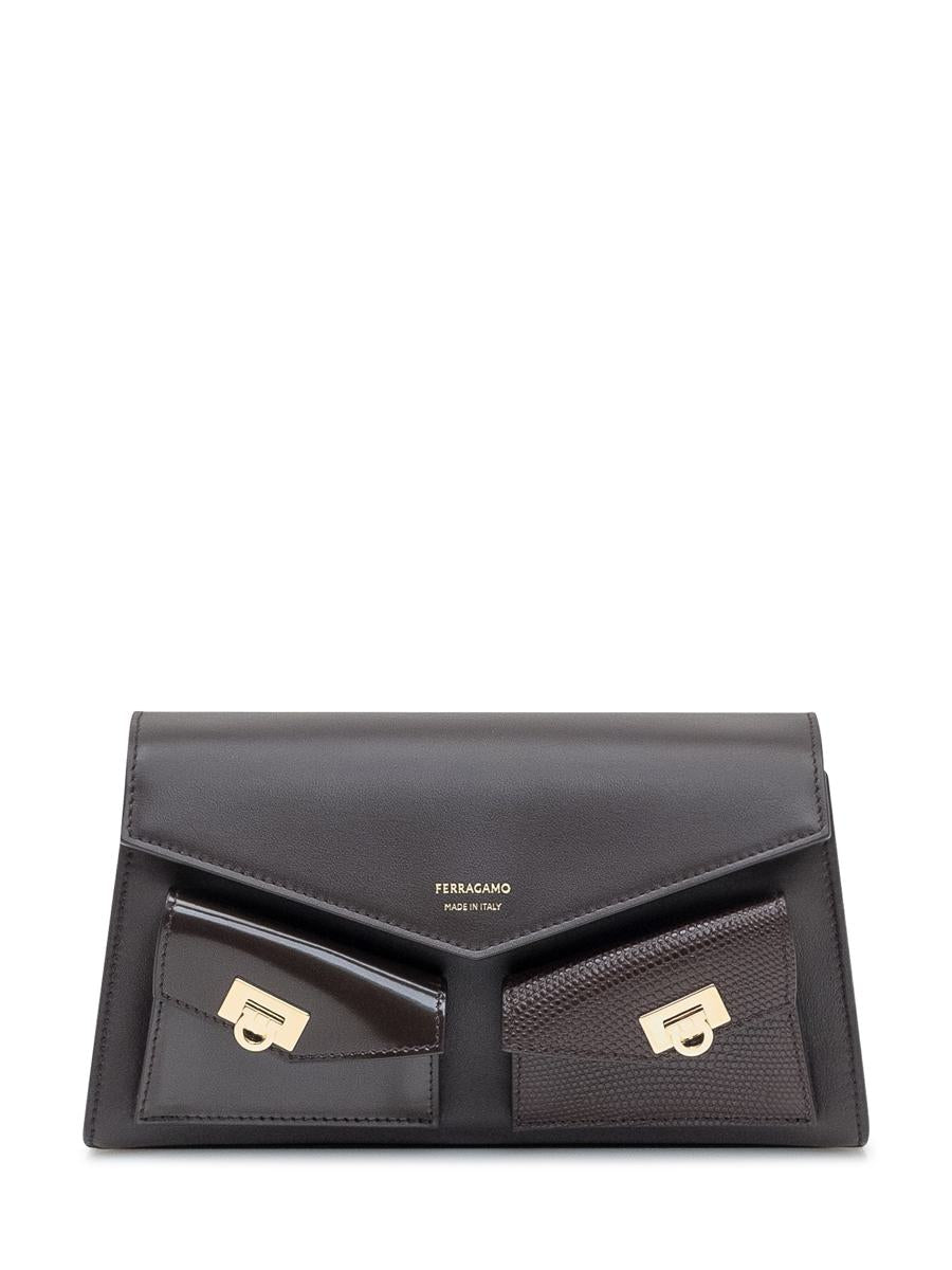 Salvatore Ferragamo Ferragamo Clutch Bag In Black Leather