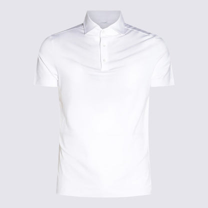 Malo White Cotton Polo Shirt