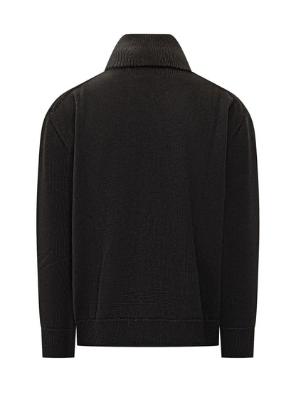 Jil Sander Black Cardigan In Technical Knit Jil Sander