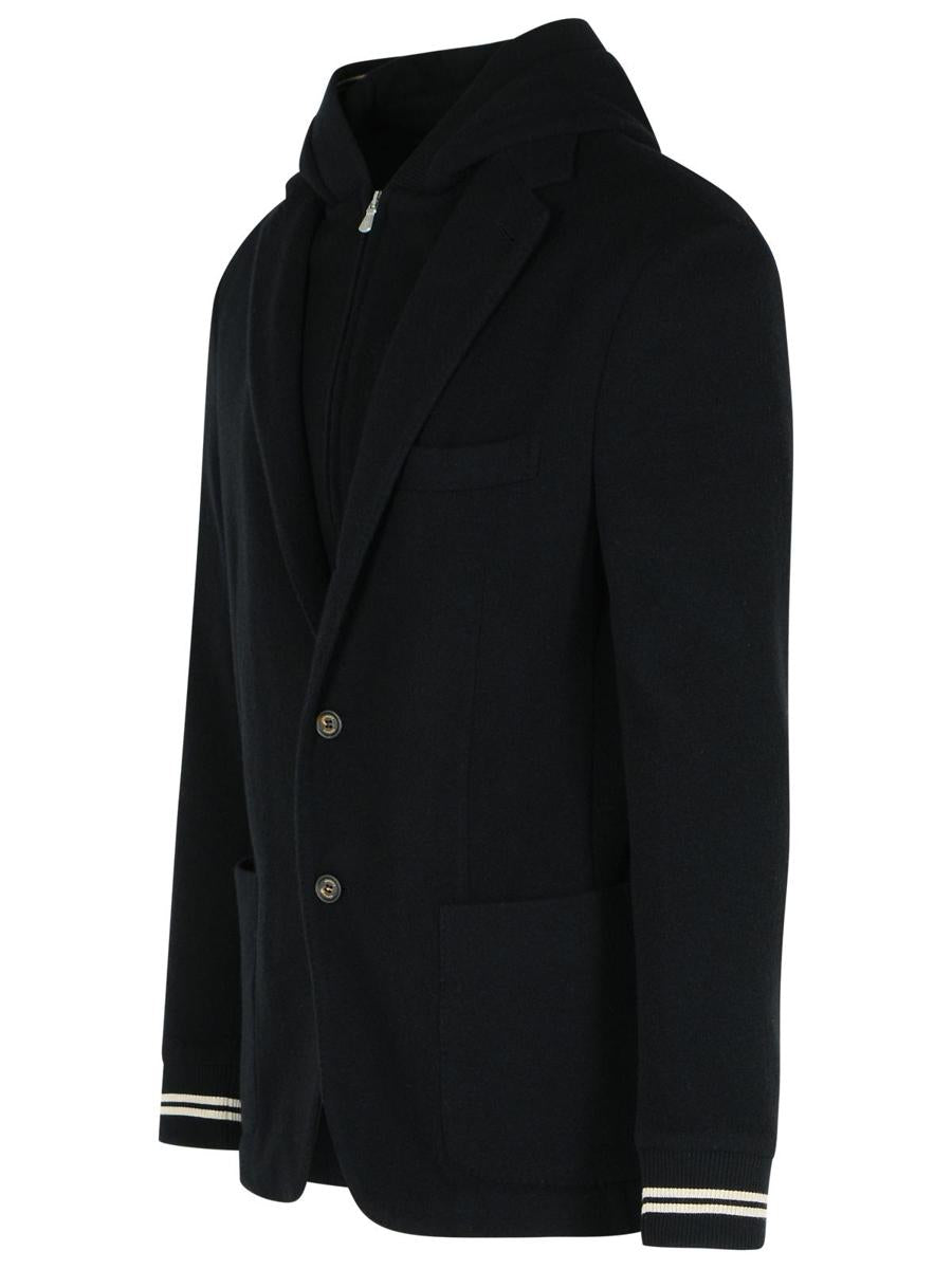 Eleventy Blazer In Black Cashmere Blend
