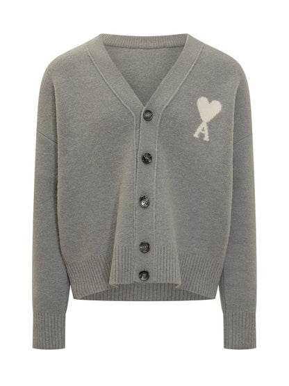 AMI Paris Ami Alexandre Mattiussi Men'S Grey Wool Cardigan