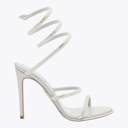 René Caovilla Silver Leather Sandals