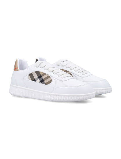 Burberry Leather And Check Terrace Sneakers