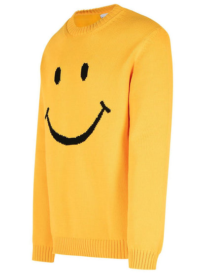 Moschino 'Smile' Yellow Cotton Blend Sweater