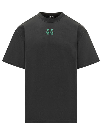 M44 Label Group Black Oversized 44 Label Group T-Shirt With Green Logo