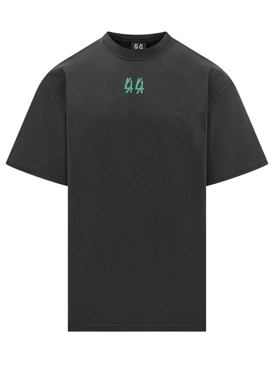 M44 Label Group Black Oversized 44 Label Group T-Shirt With Green Logo