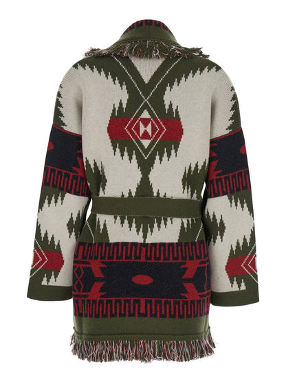 Icon Jacquard Cardigan Ivory/Olive
