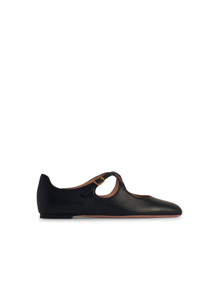 Bally 'Beliska' Black Leather Ballet Flats