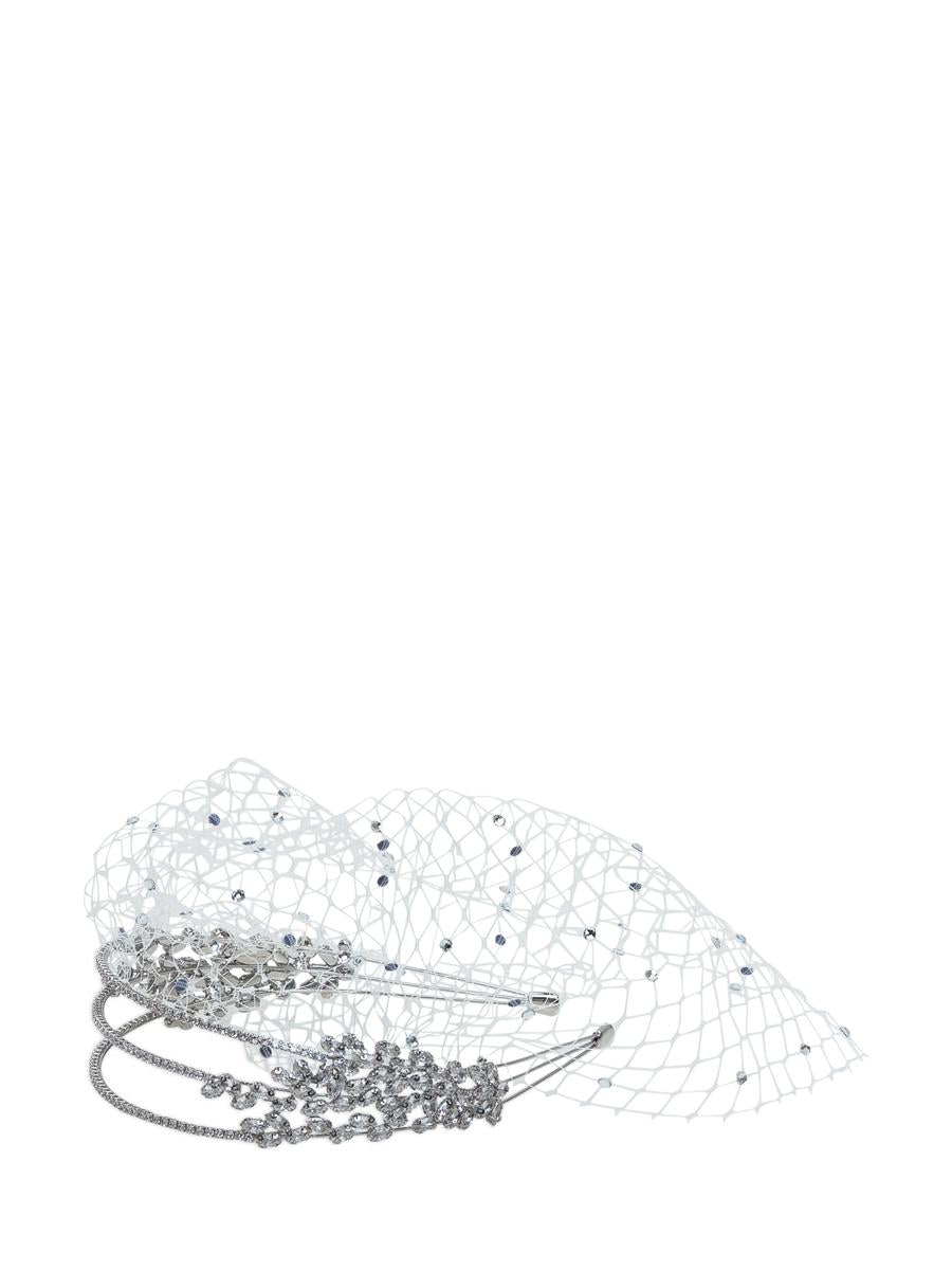 Self-Portrait Headband With Crystals And Veil