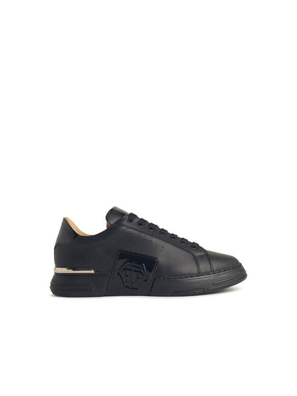 Philipp Plein 'Hexagon' Black Leather Sneakers