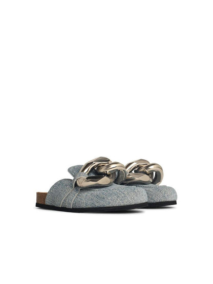 JW Anderson 'Chain' Blue Denim Slippers