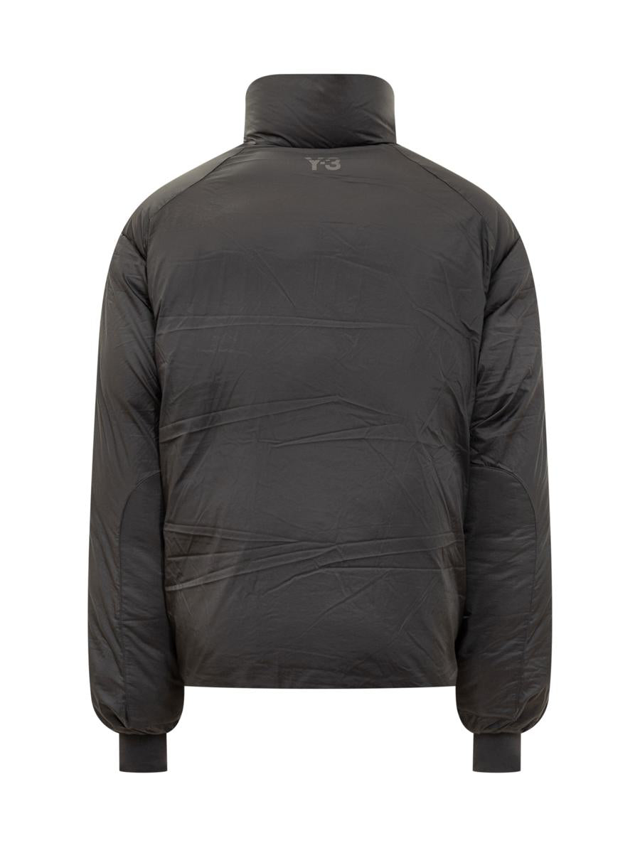 Y-3 Adidas Black Oversized Zippered Down Jacket Y-3