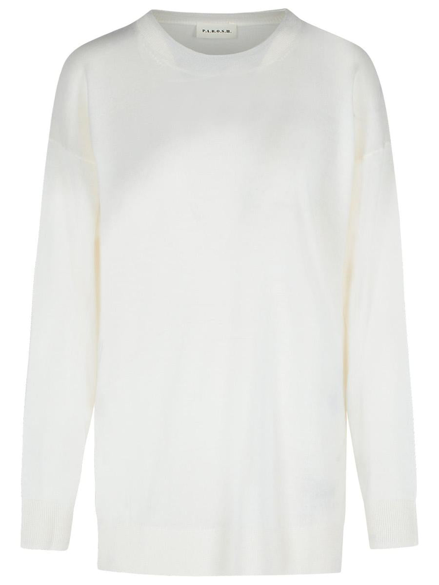 P.A.R.O.S.H. 'Over' Cream Wool Blend Sweater