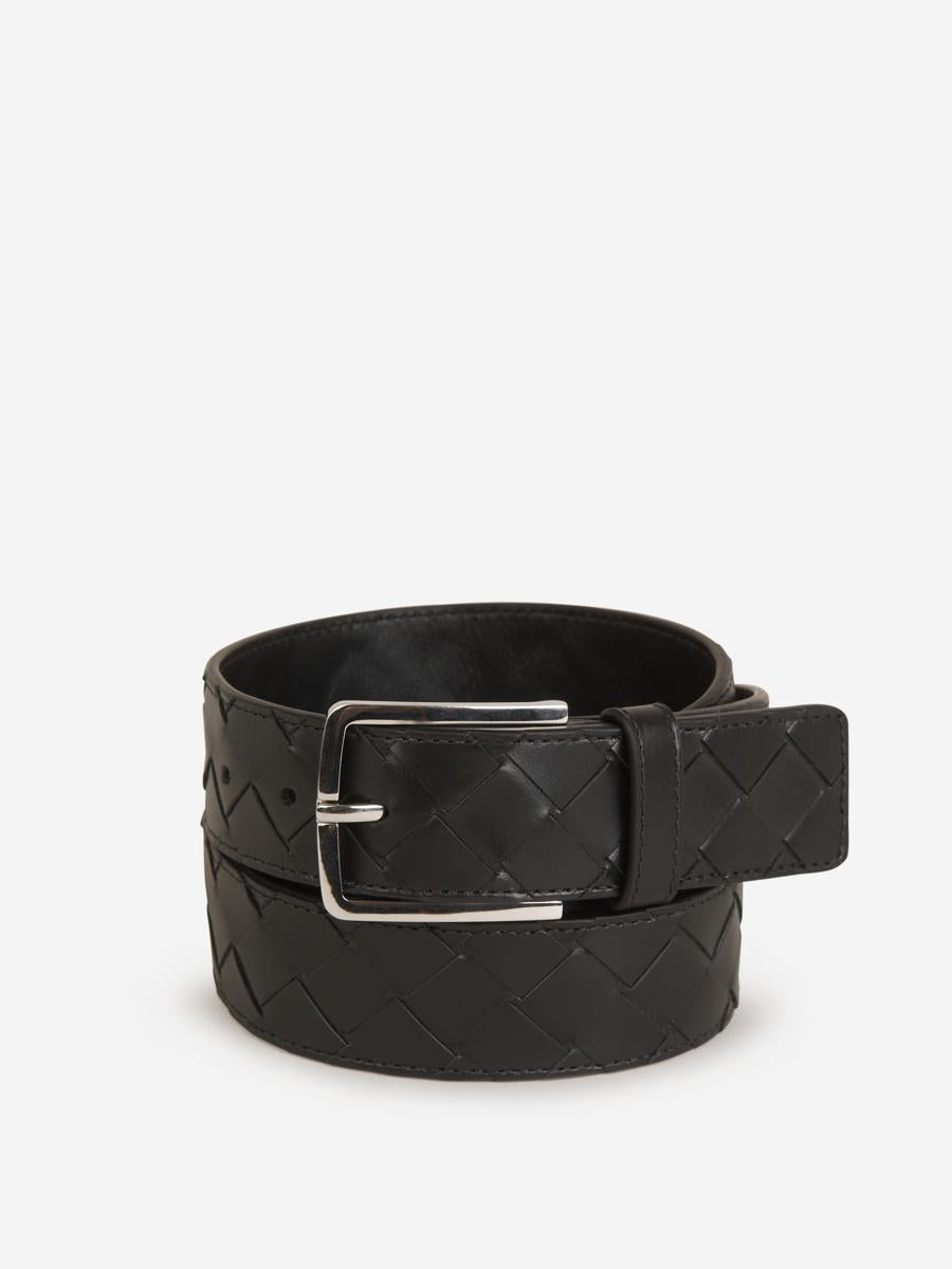 Bottega Veneta Leather Intrecciato Belt
