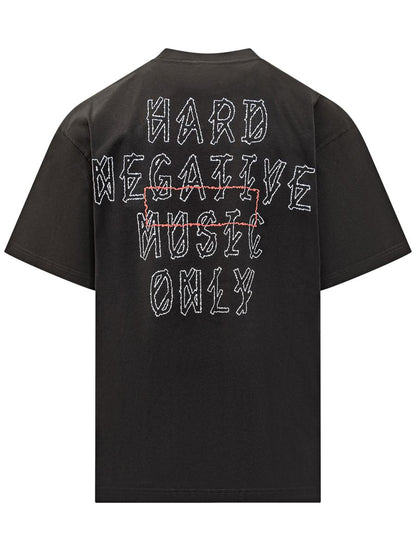M44 Label Group Black Oversized 44 Label Group T-Shirt With Embroidered Logo