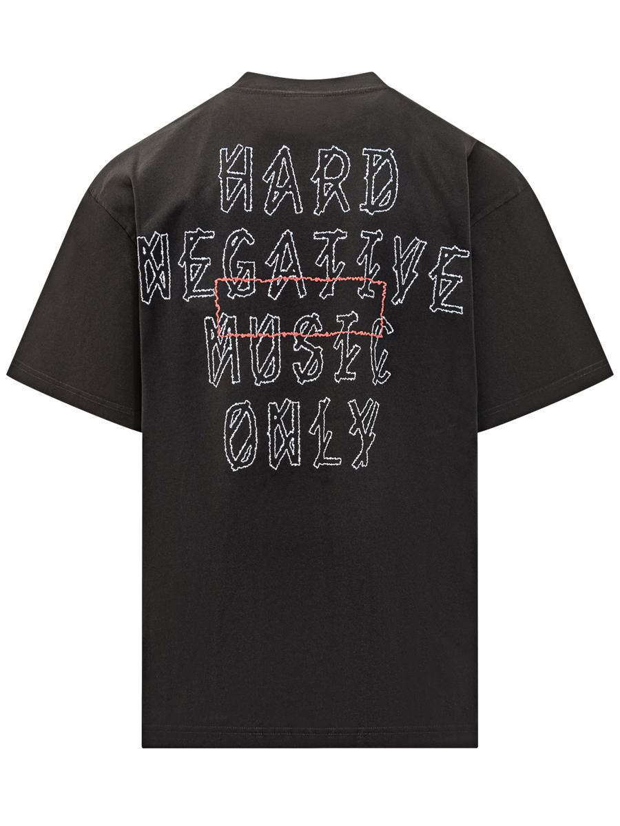 M44 Label Group Black Oversized 44 Label Group T-Shirt With Embroidered Logo