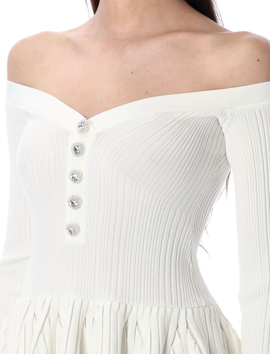 Self-Portrait Ribbed Knit Mini Dress