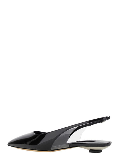 'Miniblade Tiffany' Black Slingback Ballet Shoes In Patent Leather Woman