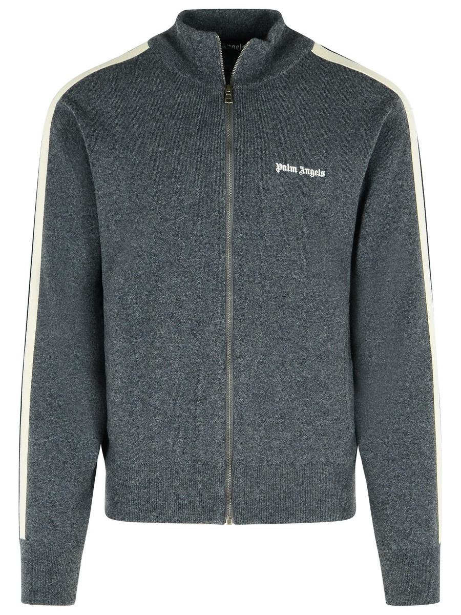 Palm Angels Grey Wool Blend Sweatshirt
