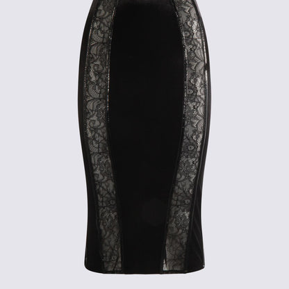 Elisabetta Franchi Black Midi Dress